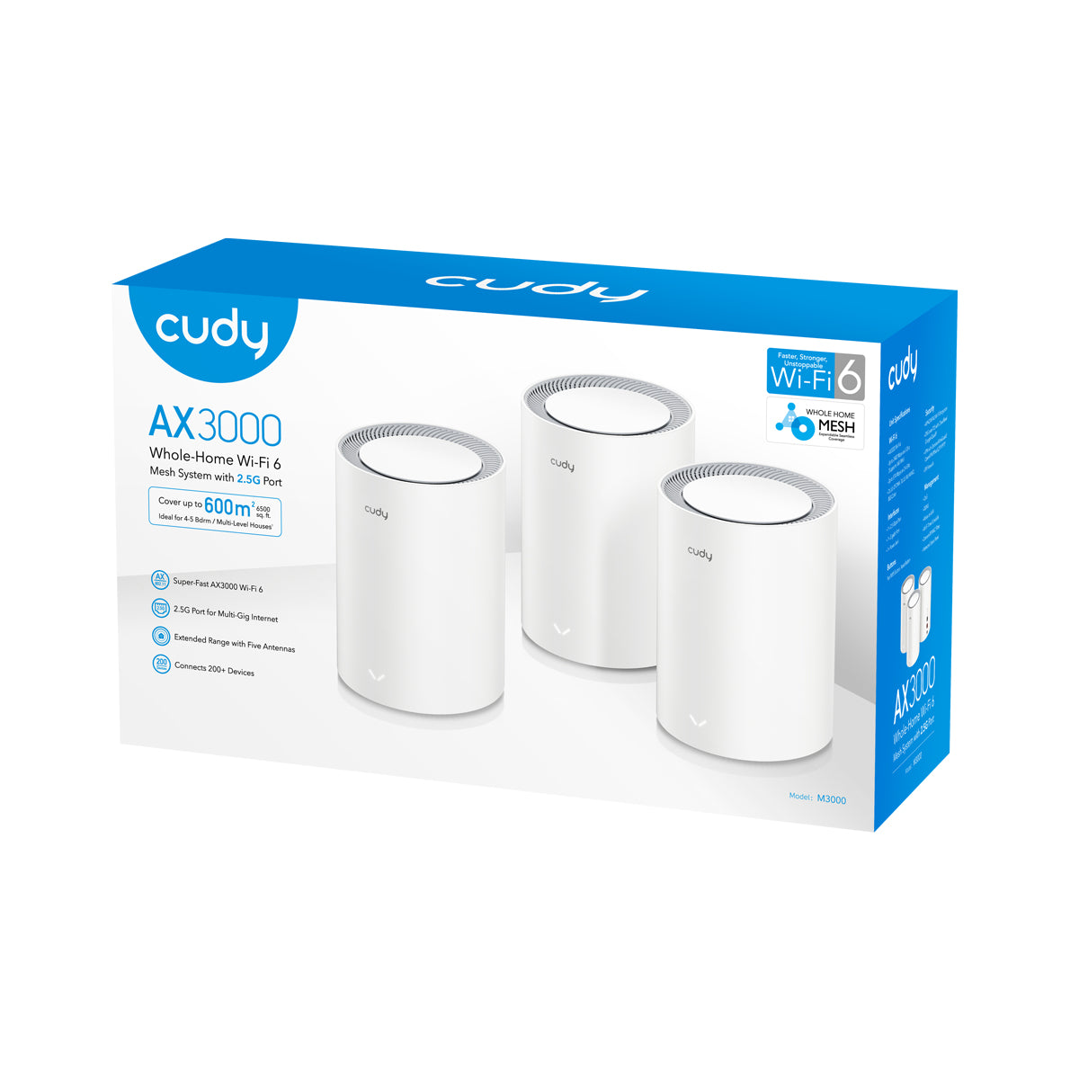Cudy AX3000 Système Wi-Fi 6 Mesh Bi-bande 2.5G, Blanc