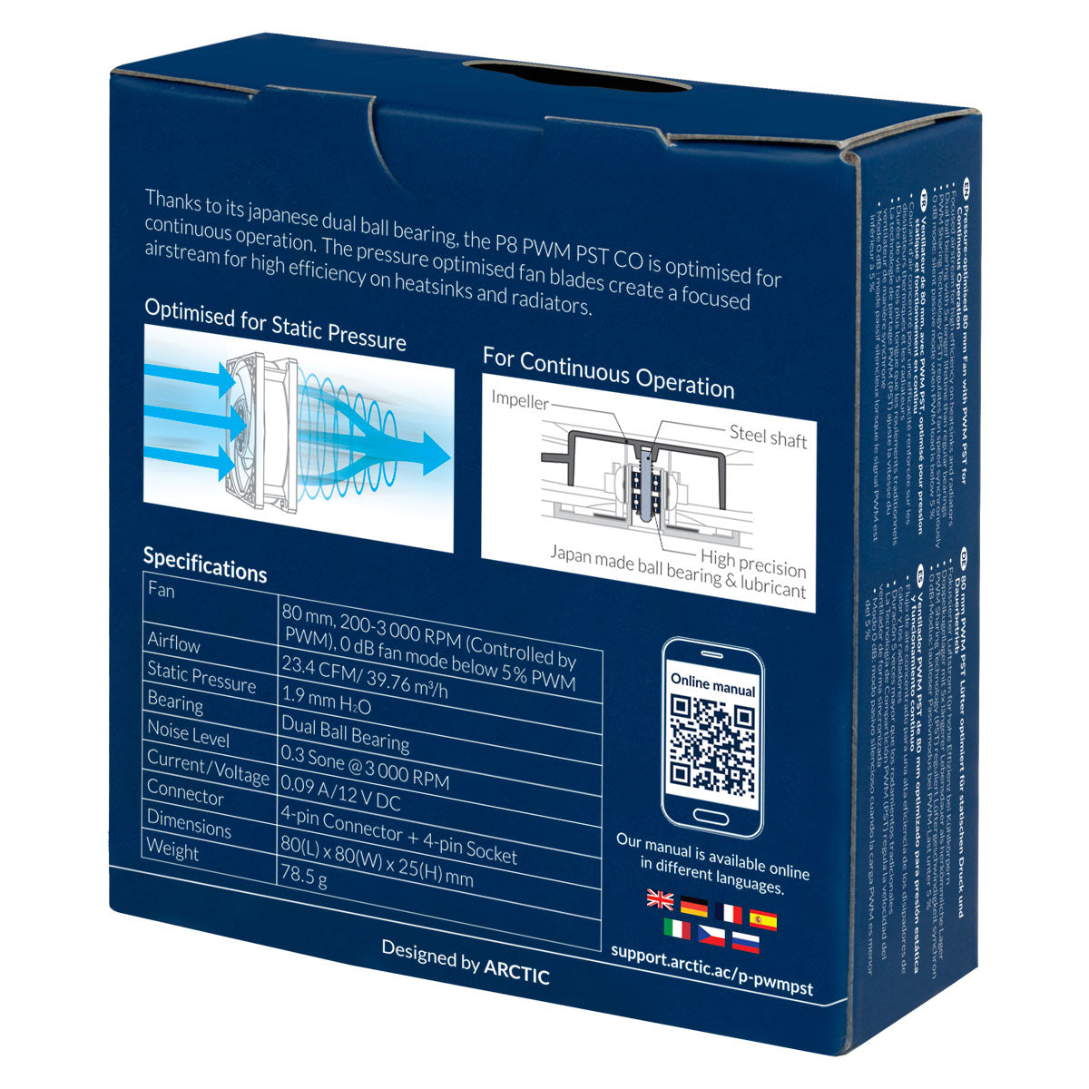 ARCTIC P8 PWM PST CO Boitier PC Ventilateur 8 cm Noir - vue 7