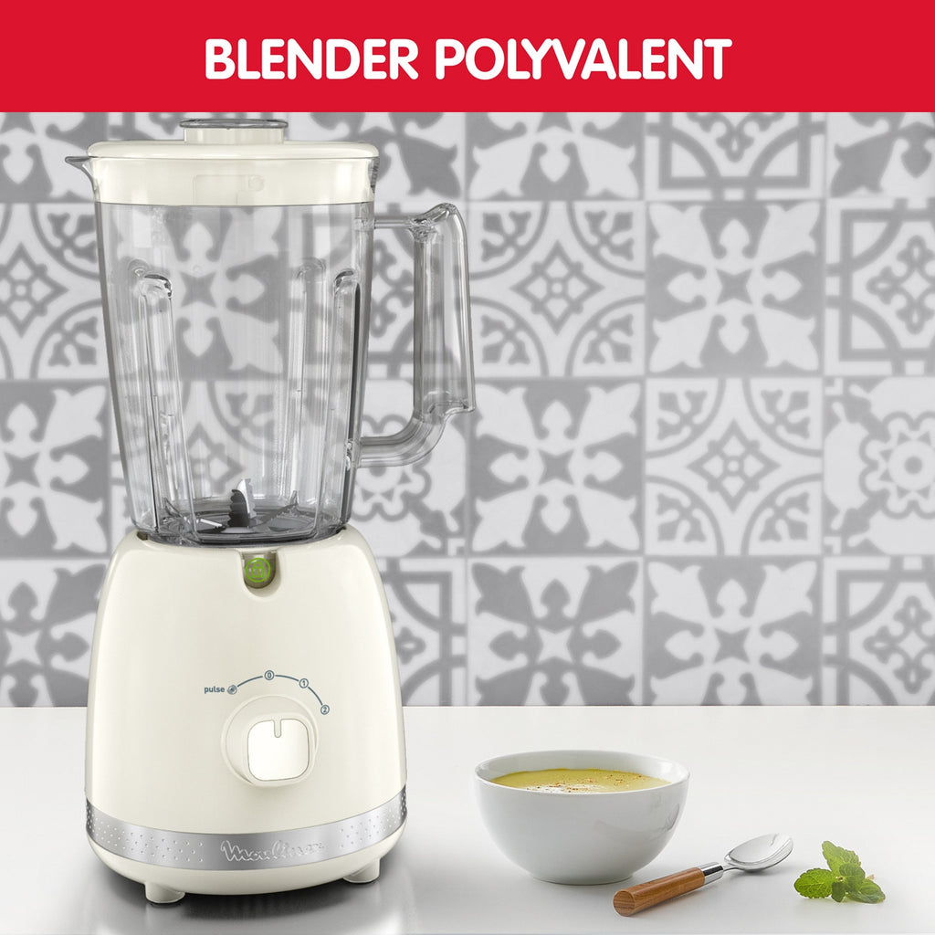 Moulinex Blender Soleil 6 Lames, 2 Vitesses Ivoire LM355A10