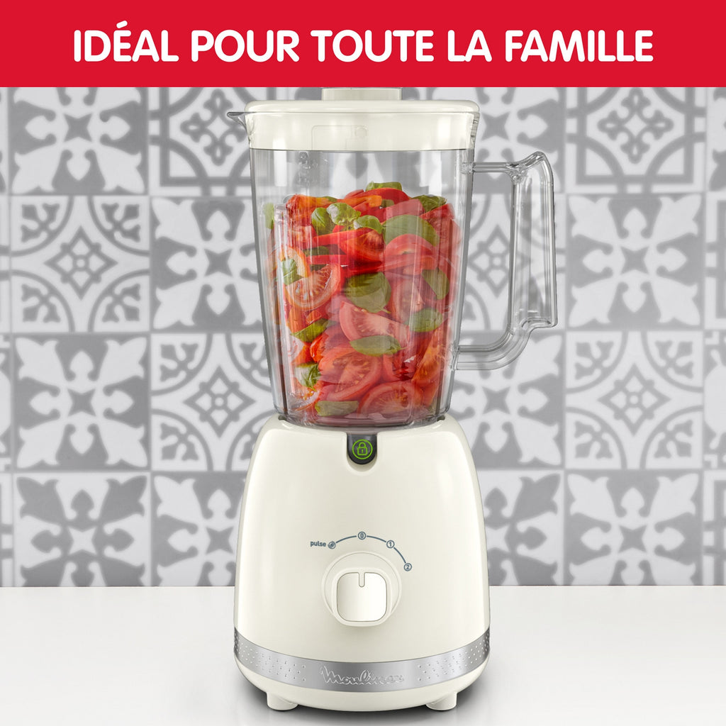 Moulinex Blender Soleil 6 Lames, 2 Vitesses Ivoire LM355A10