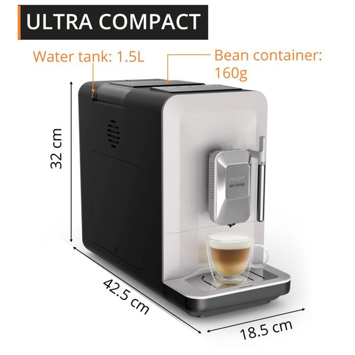 Krups Machine à café avec broyeur My Coffee EA201BE0 Blanc