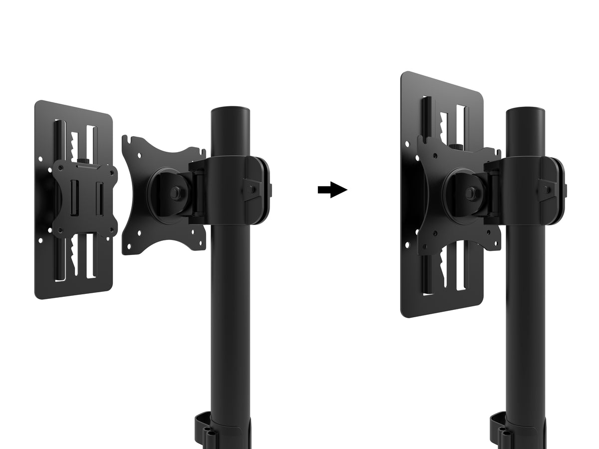 Support Bureau pour Écran 68,6 cm (27") Noir, Montage Pince, Charge 8 kg