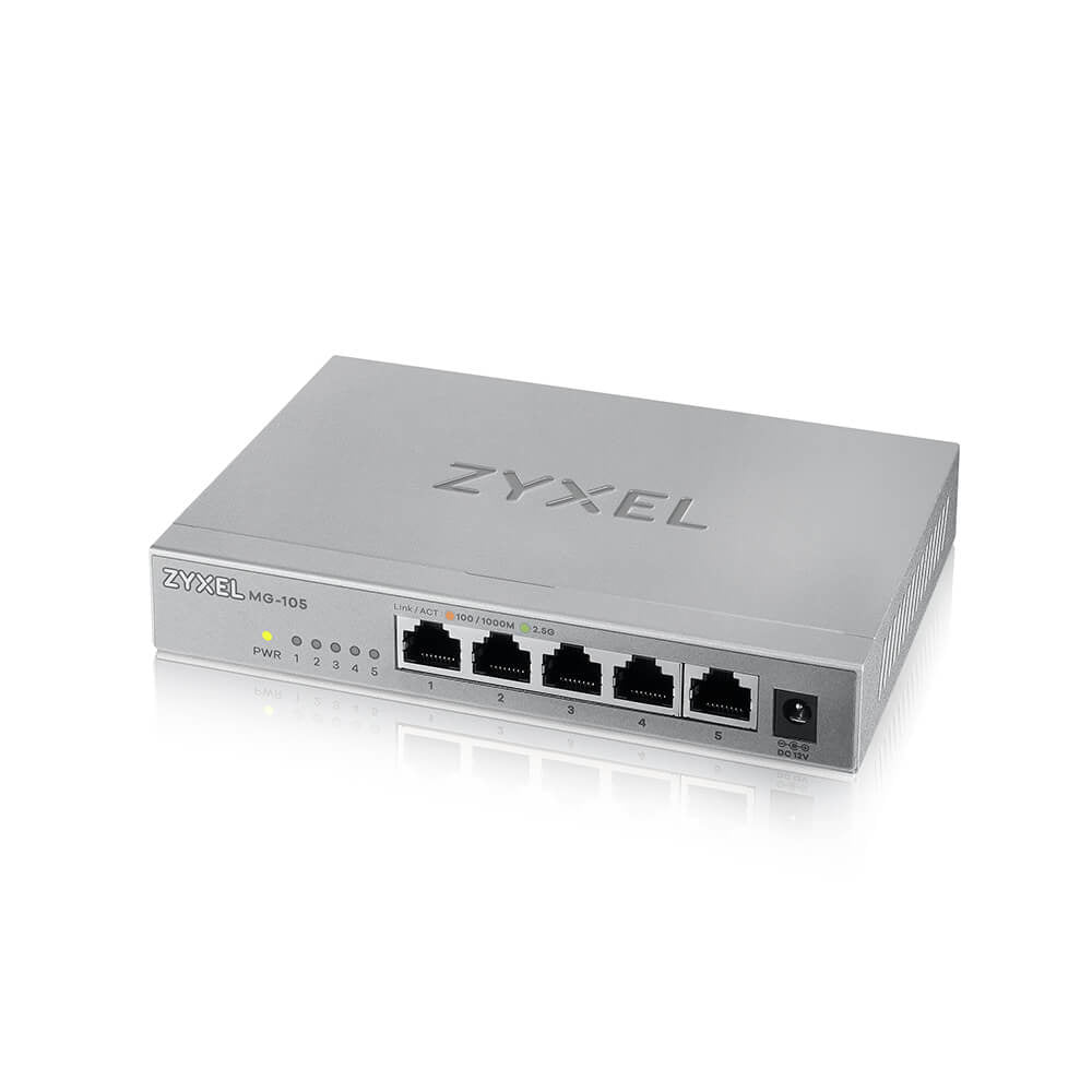 Zyxel XMG-105 Switch Ethernet 2.5G Non-géré, 5 Ports RJ-45, Gris