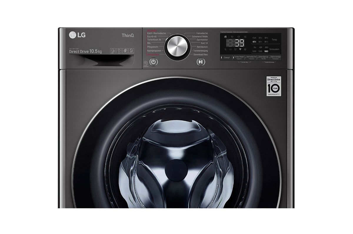 LG F6WV710P2S machine à laver Charge avant 10,5 kg 1600 tr/min Noir, Acier inoxydable - vue 5