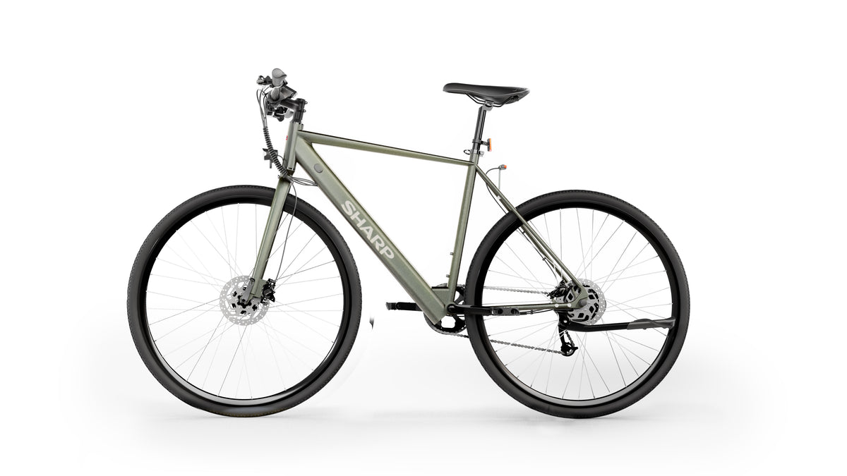 Sharp BK-GS03-EG Vélo Électrique 20 Pouces, Aluminium, Olive, 111,8 cm