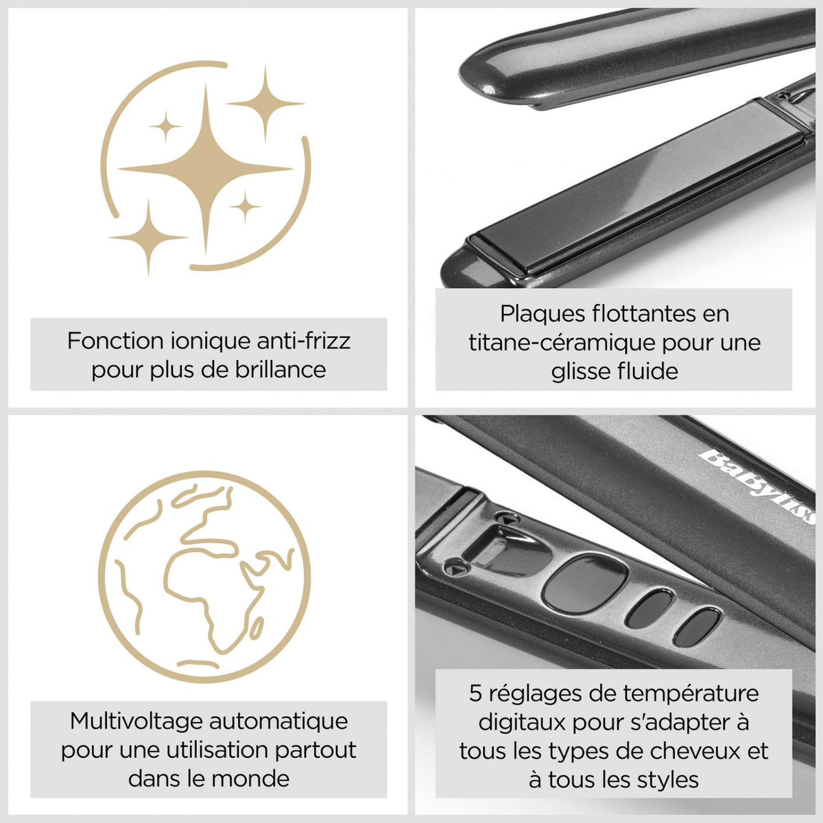 Babyliss Lisseur Titanium Shine ST620E