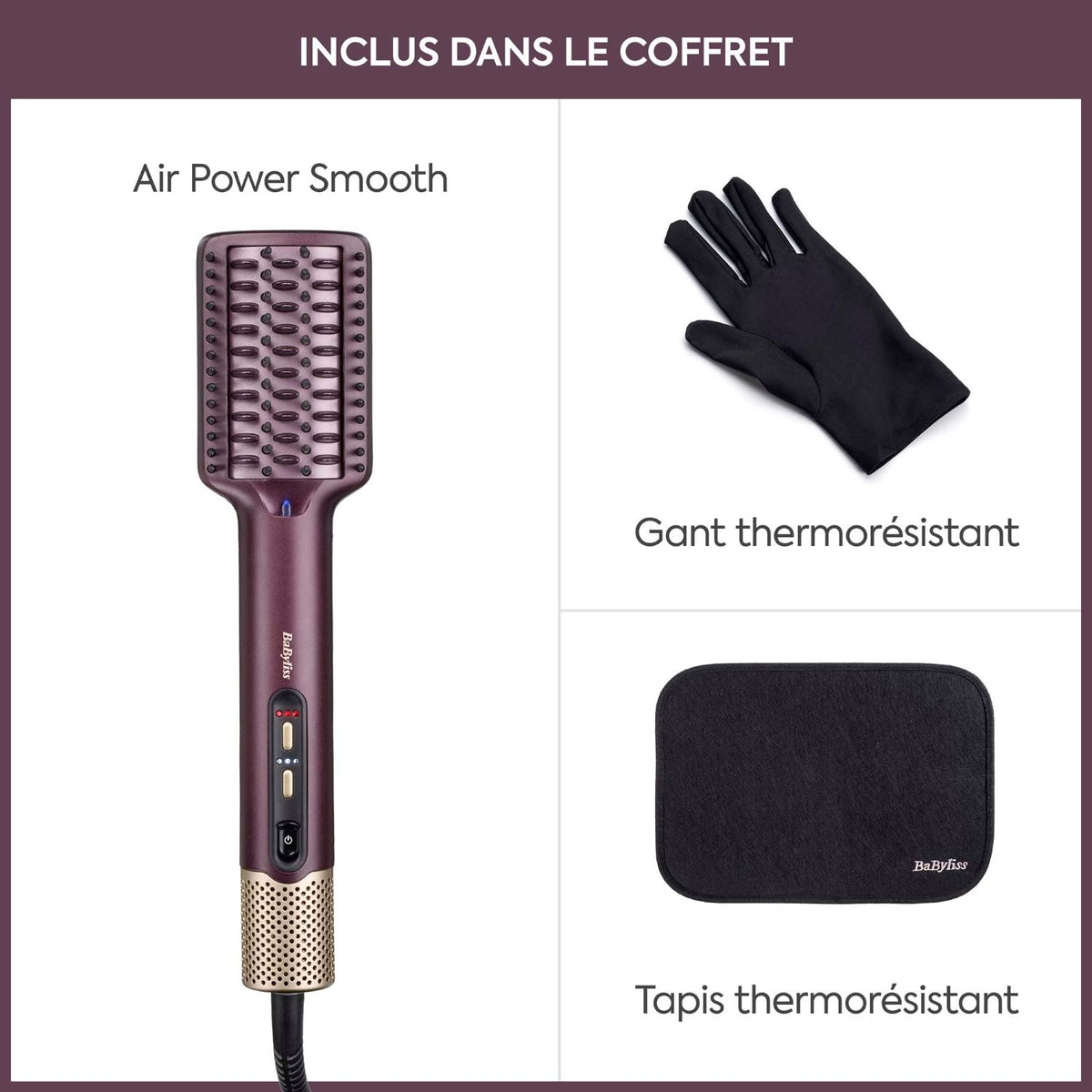 Babyliss Brosse Lissante Air Power Smooth 900W AS6400E - Violet