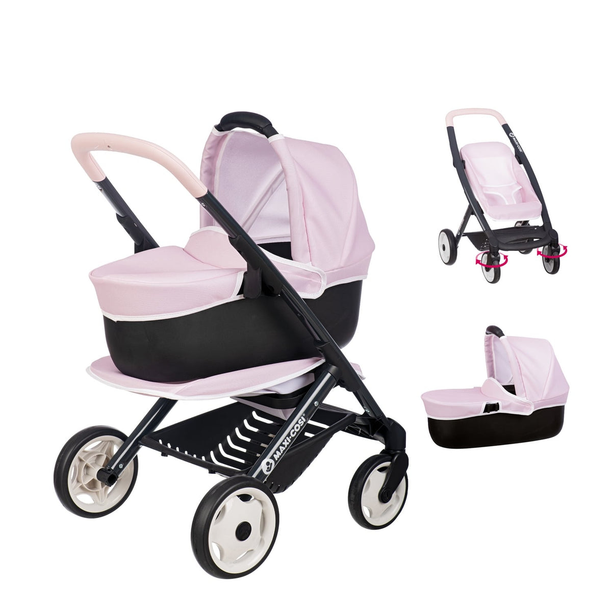 Smoby Pousette Maxi-cosi + landeau rose
