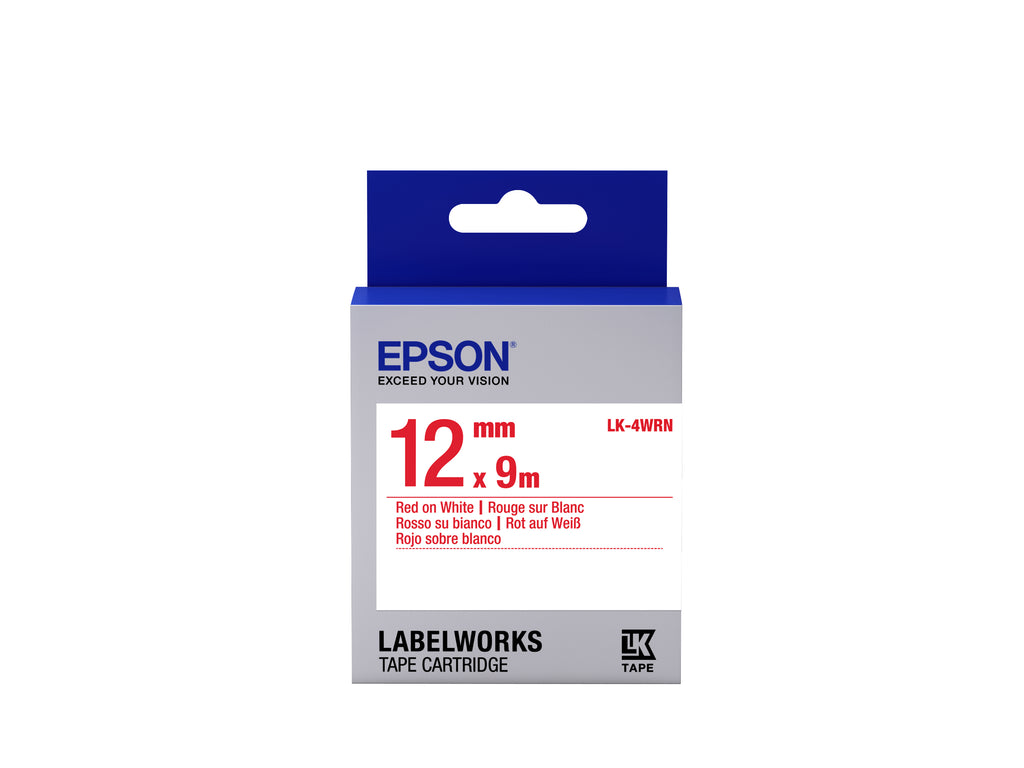 Epson LK-4WRN - Standard - Rouge sur Blanc - 12mmx9m