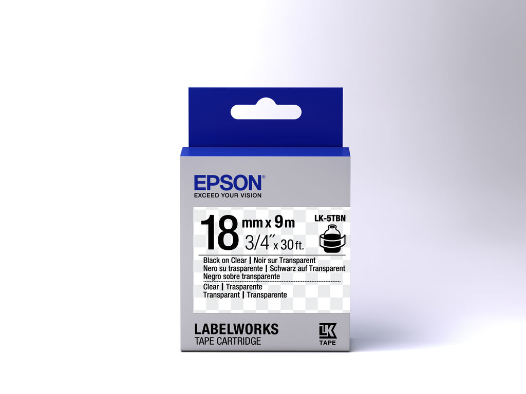 Epson LK-5TBN - Transparent - Noir sur Transparent - 18mmx9m
