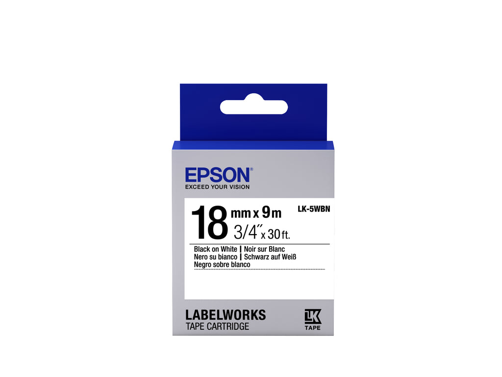 Epson LK-5WBN - Standard - Noir sur Blanc - 18mmx9m