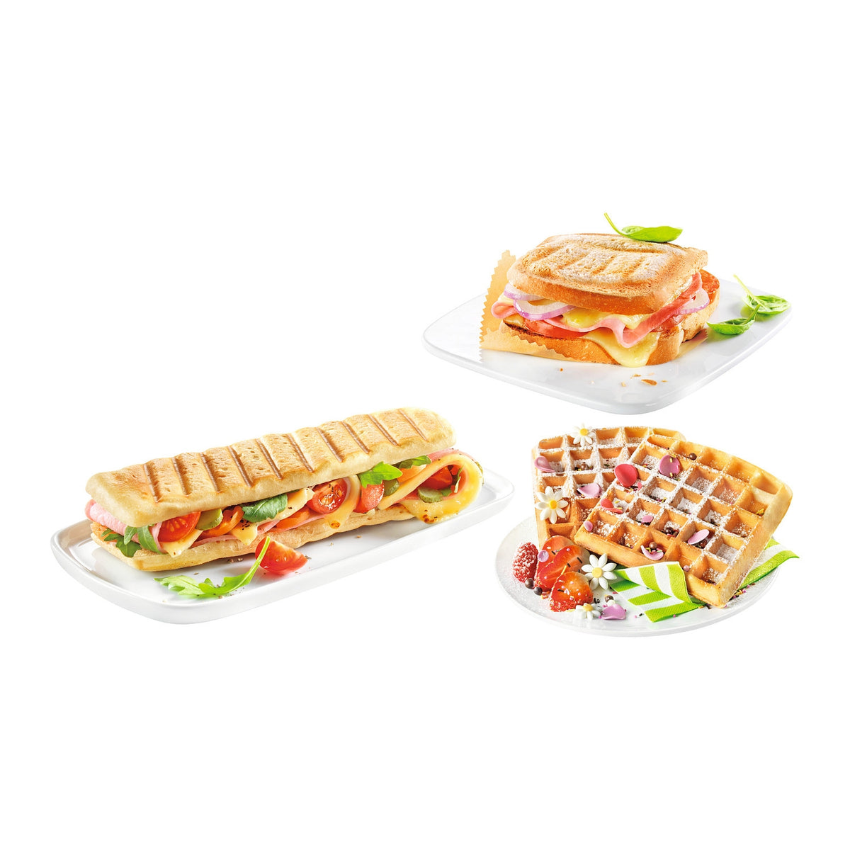 Tefal Appareil à Gaufre Multifonction 3 plaques Amovibles Grill SW614831