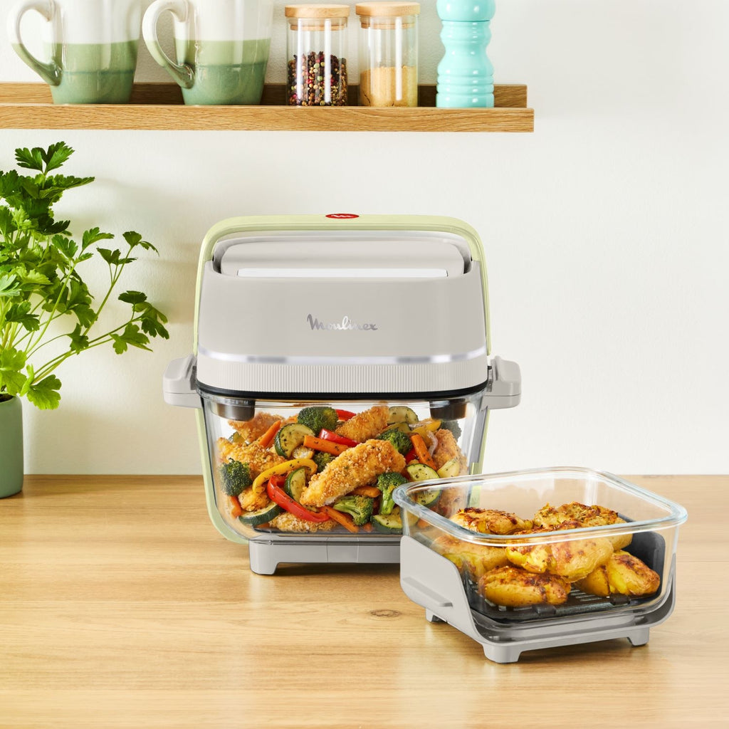Moulinex Friteuse sans huile Airfryer 3,8L en verre Crisp&Go FY701AE0
