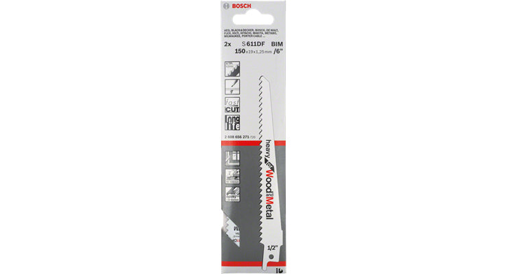 Bosch Bosch 2 608 656 259 Lame de scie sauteuse, à chantourner et sabre Lames de scie sabre Bimétal 100 pièce(s)