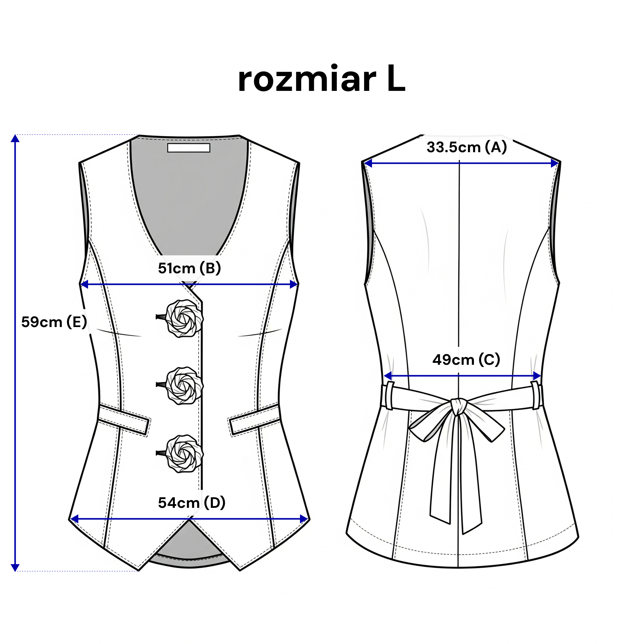 Gilet pour femme avec des boutons à motifs floraux - coupe élégante et ajustable