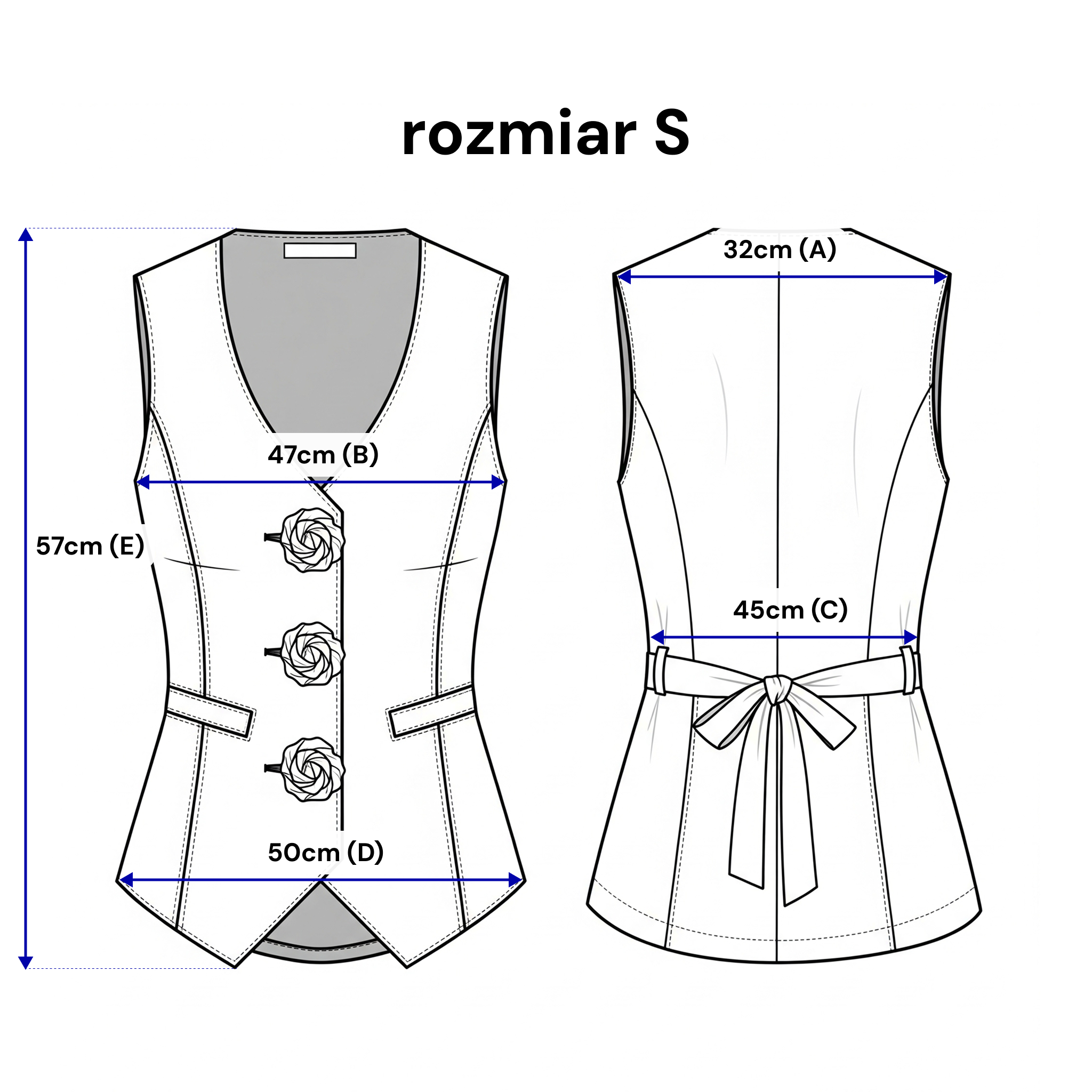 Gilet pour femme avec des boutons à motifs floraux - coupe élégante et ajustable