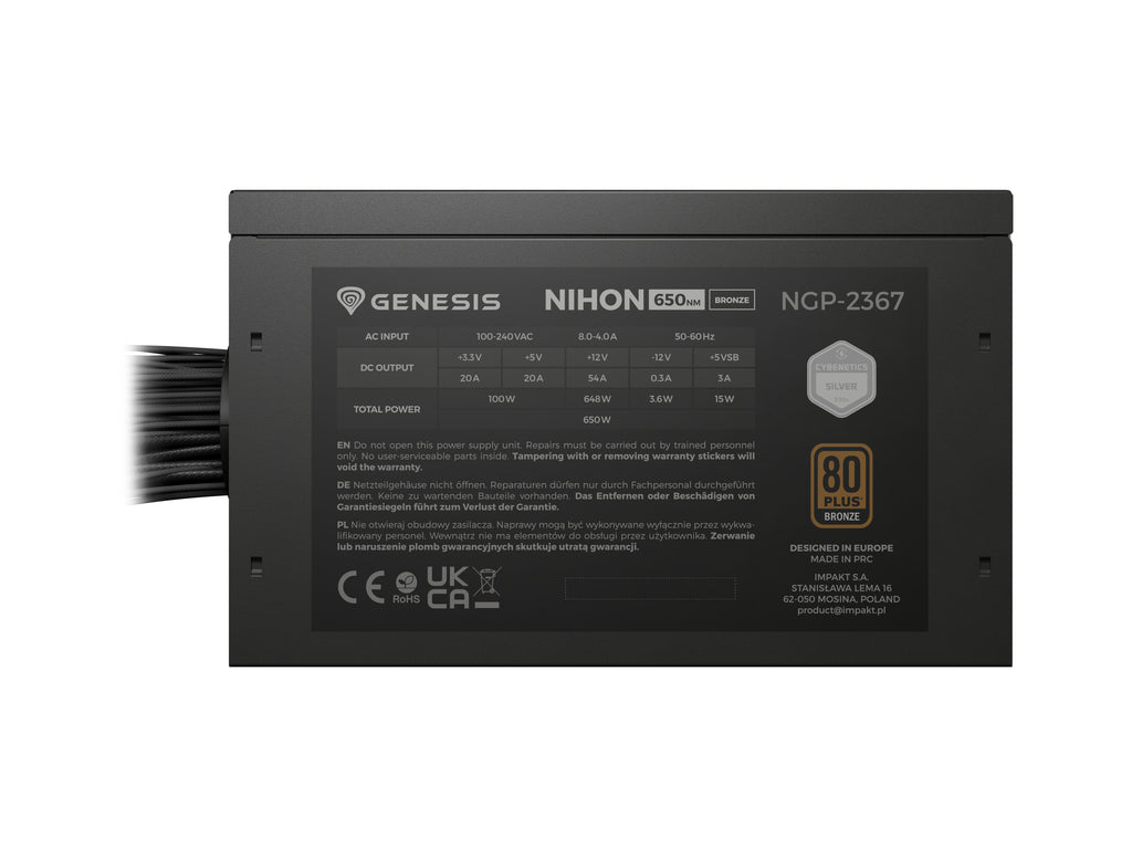 Genesis Nihon 650NM czarny 650W 80+ bronze ATX 3.1