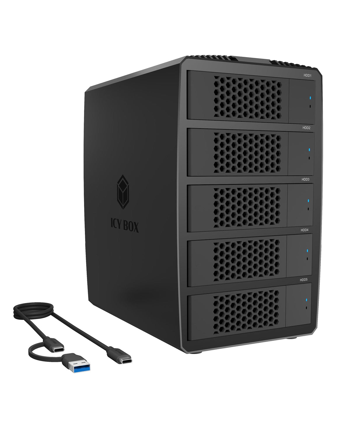 ICY BOX IB-RD3705-CU3 boîtier de disques 0 To Bureau Noir