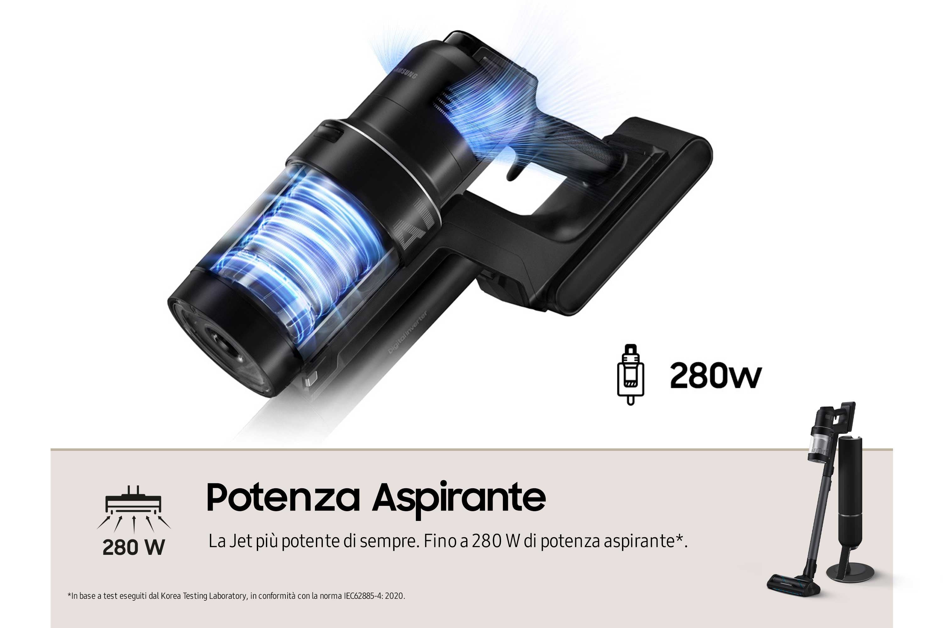 Samsung VS28C9784QK Aspirateur-balai 2 en 1 Batterie Sec Sans sac 1200, 730 Noir