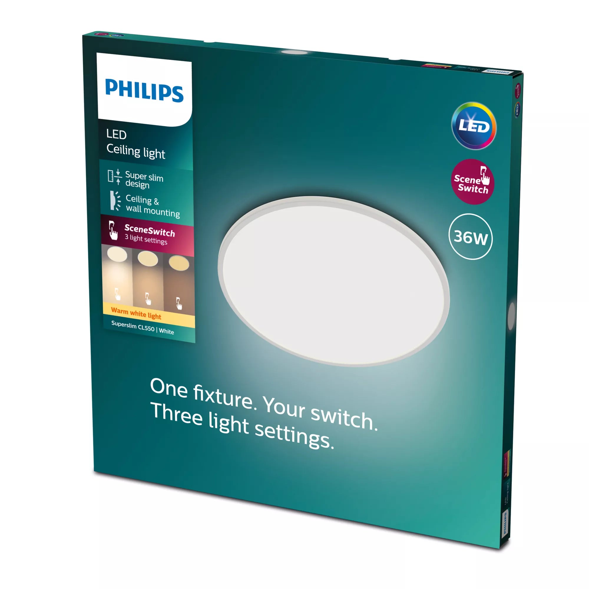 Philips Fonctionnel Plafonnier Super Slim 36 W