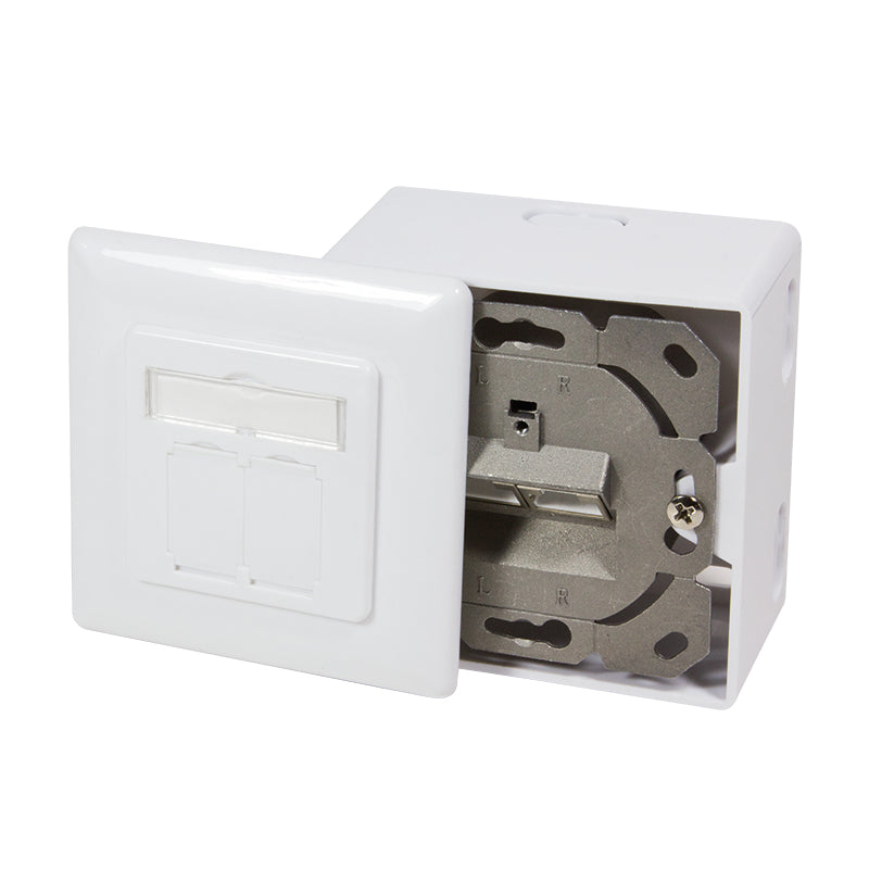 LogiLink NP0039A prise de courant RJ-45 Métallique, Blanc