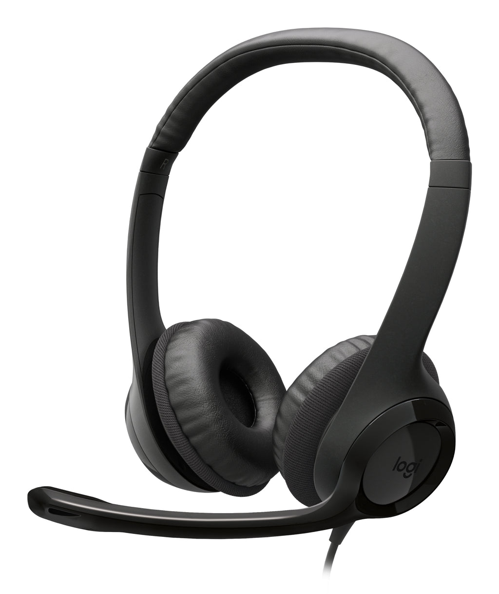 Logitech Auriculares con Cable H390 para PC/Portátil, Auriculares Estéreo con Micrófono con Supresión de Ruido, USB-C, Controles en línea, funciona con Chromebook
