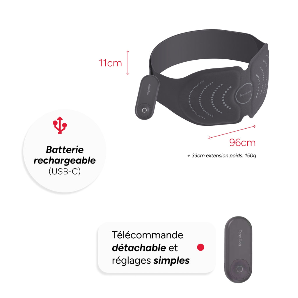 Terraillon Ceinture massante par électrostimulation Slim Care Gris