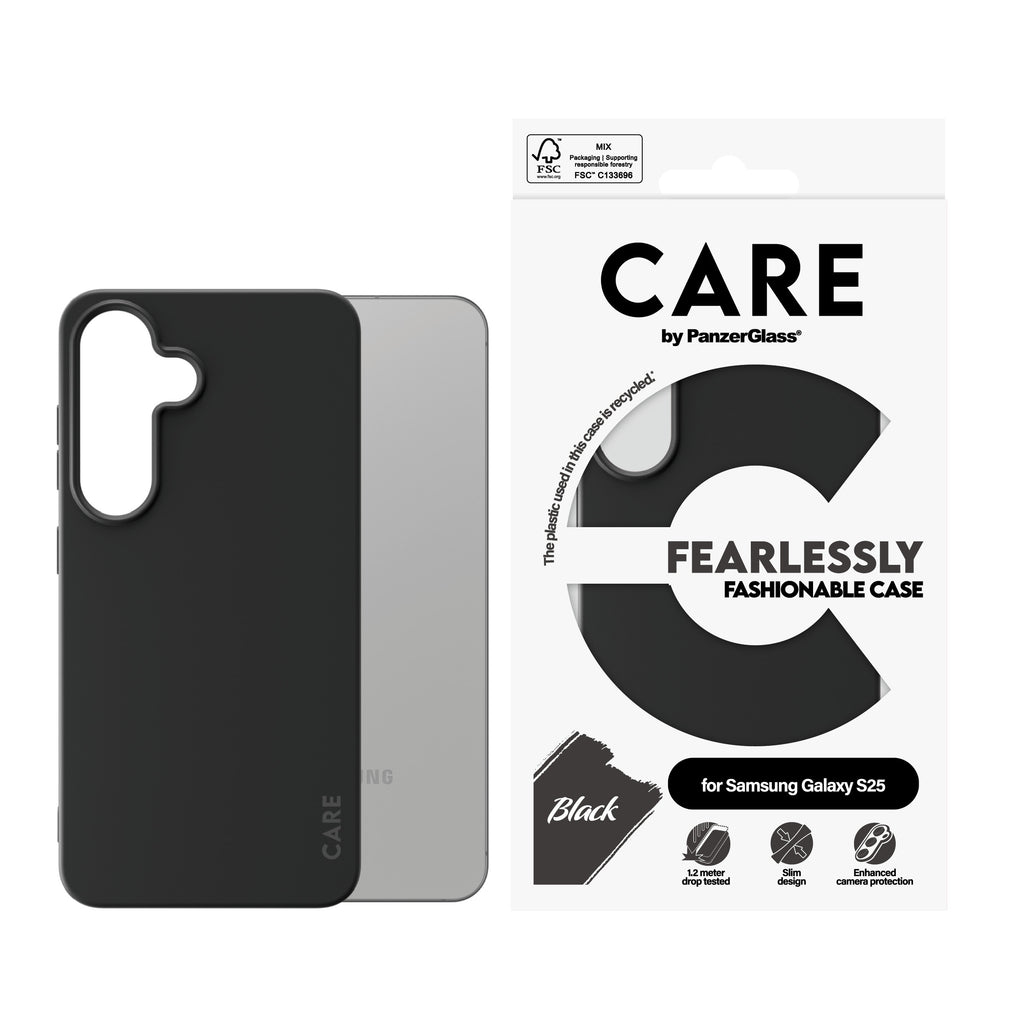 PanzerGlass PanzerGlass CARE™ by ® Case Black Samsung Galaxy S25 coque de protection pour téléphones portables Housse Noir