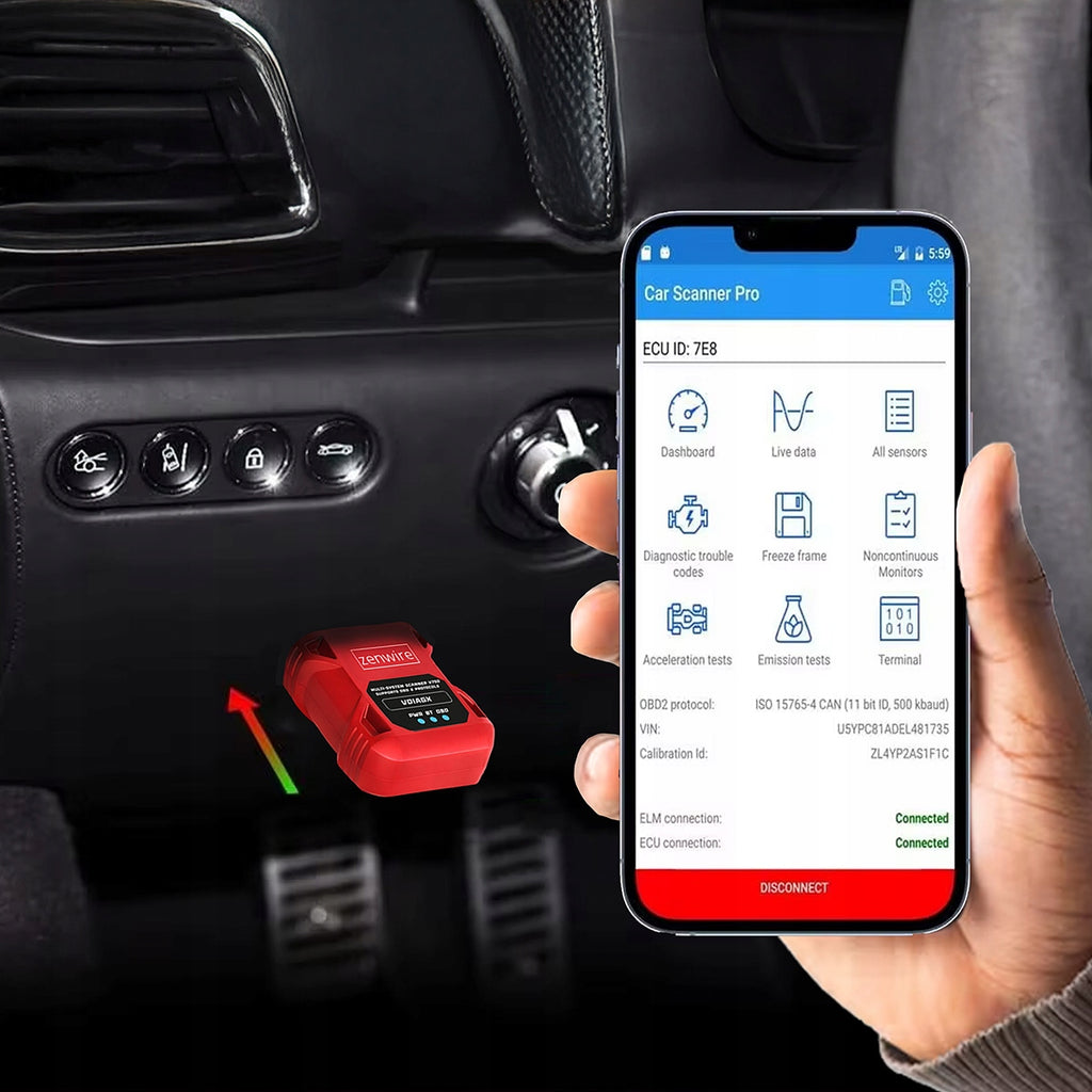 Interface de test et de diagnostic OBD2 ELM327 pour voiture VDiagX V016 Zenwire
