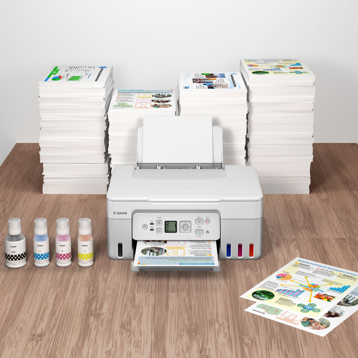 Canon PIXMA G3571 Imprimante Jet d'encre A4, 4800 x 1200 DPI, Wifi, Blanche