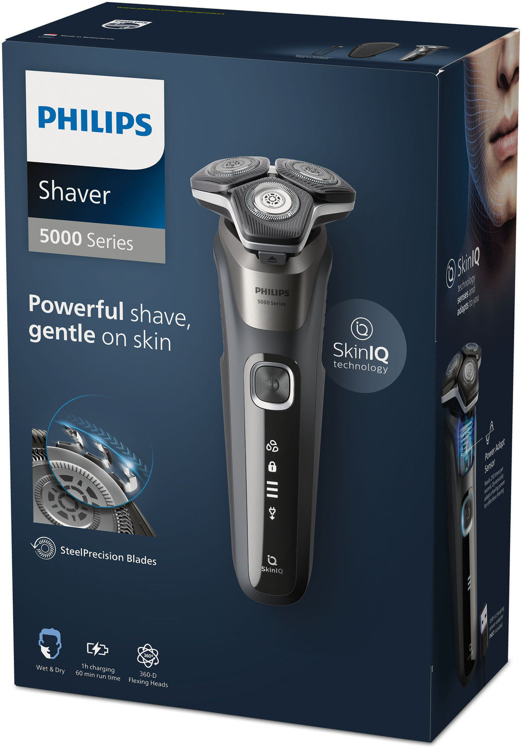 Philips SHAVER Series 5000 S5887/30 rasoir pour homme Rasoir rotatif Tondeuse Noir, Gris