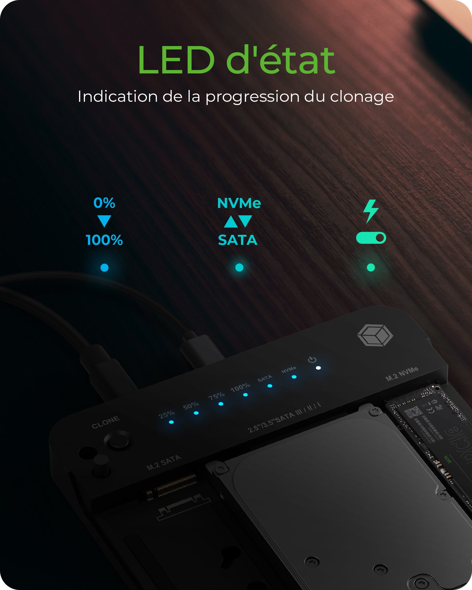 ICY BOX IB-2915MSCL-C31 USB 3.2 Gen 2 (3.1 Gen 2) Type-C Noir