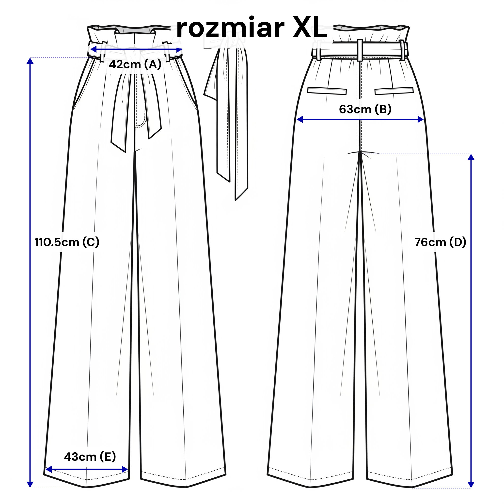 Pantalon large à plis et ceinture - coupe élégante en viscose