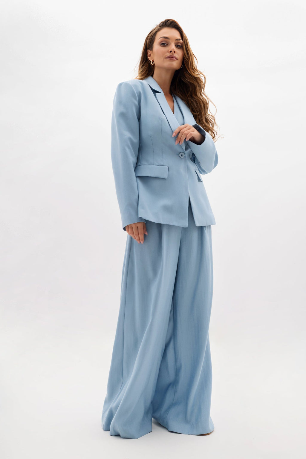 Veste ajustée pour femme, à revers et à un bouton