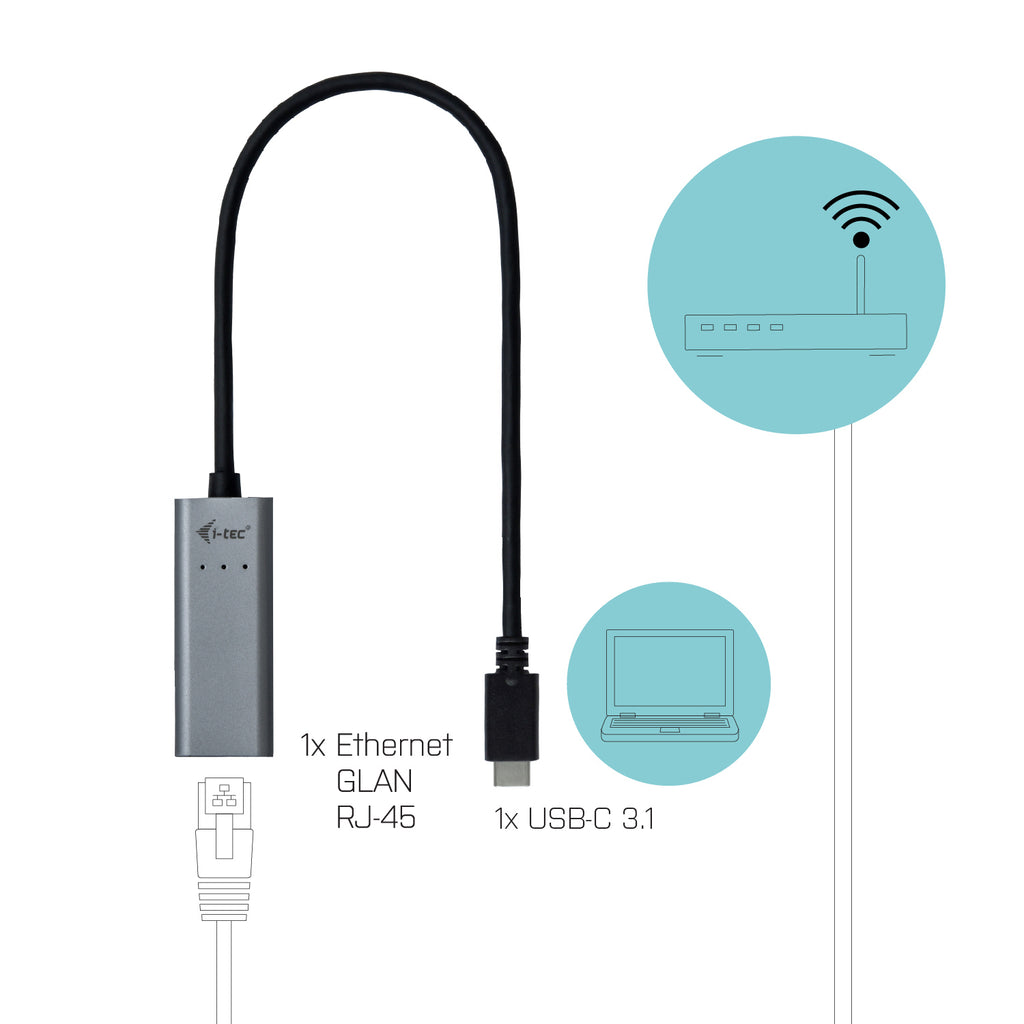 i-tec Adaptateur Ethernet Gigabit USB-C en Métal