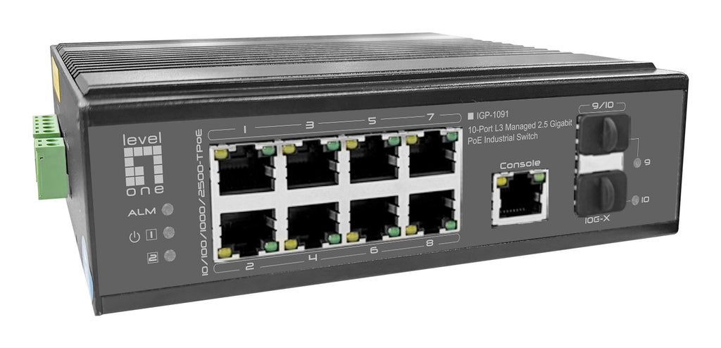 LevelOne IGP-1091 Géré L3 2.5G Ethernet (100/1000/2500) Connexion Ethernet, supportant l'alimentation via ce port (PoE) 
