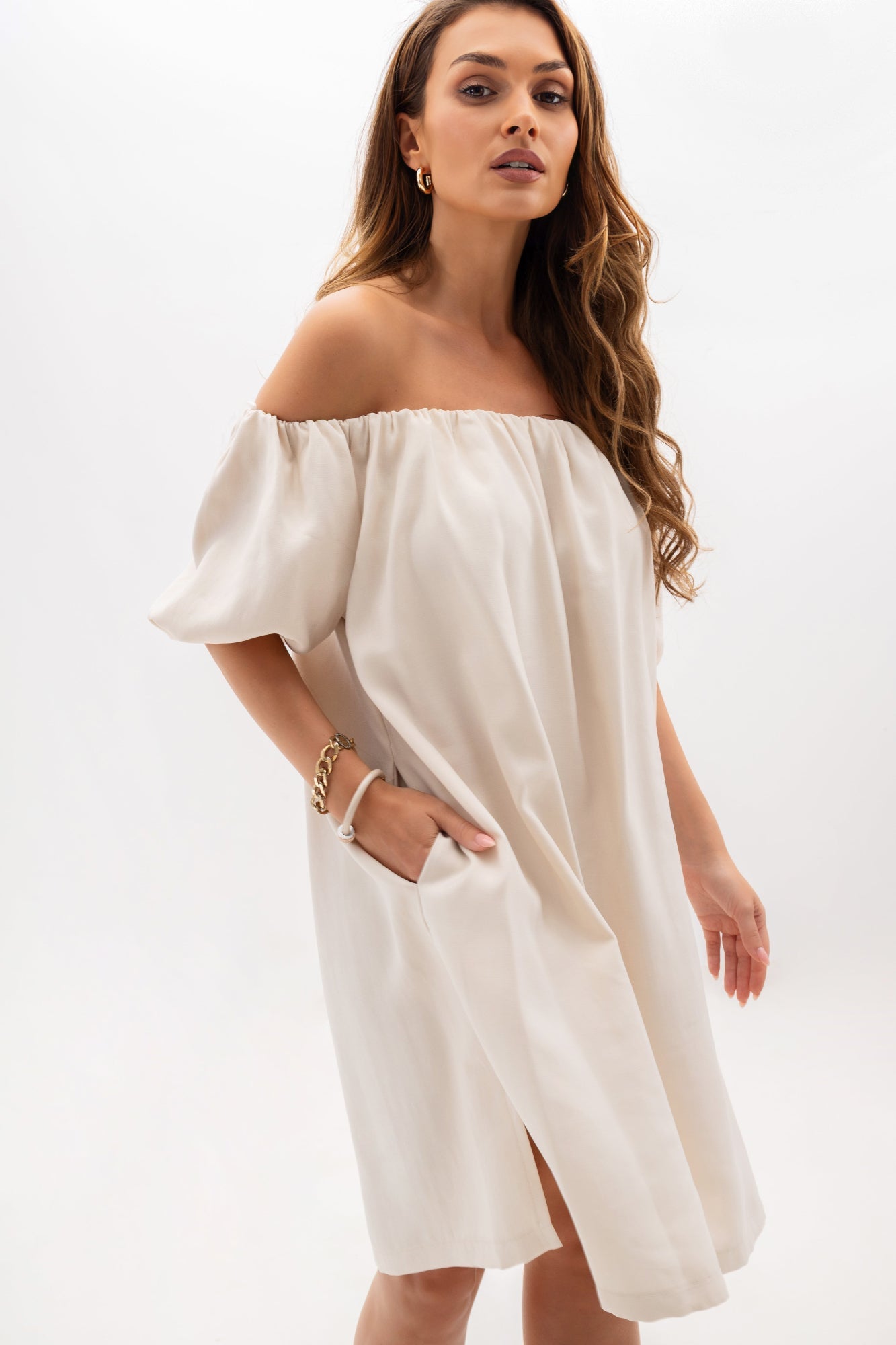 Robe espagnole à élastique et poches