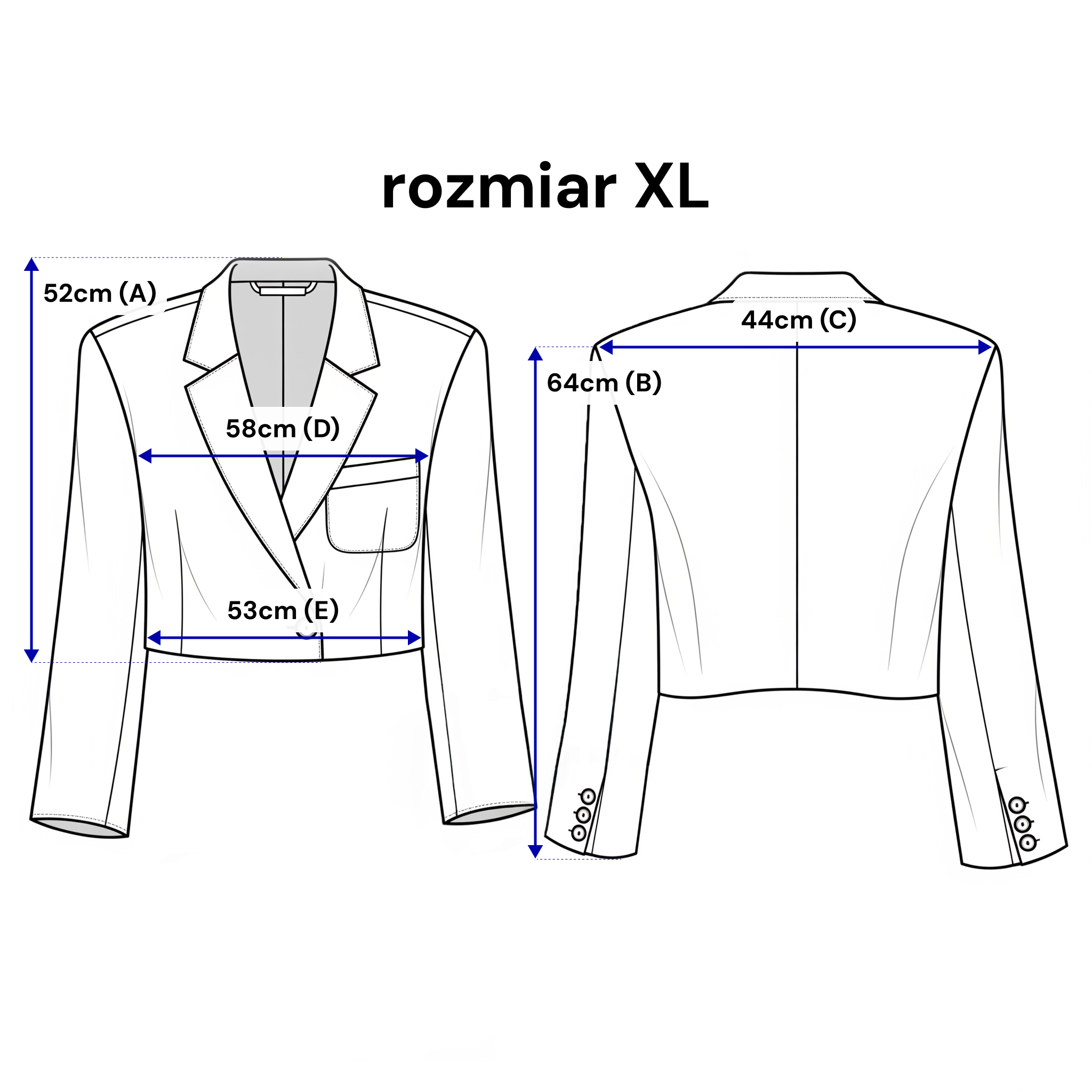 Veste courte à double boutonnage - coupe ample