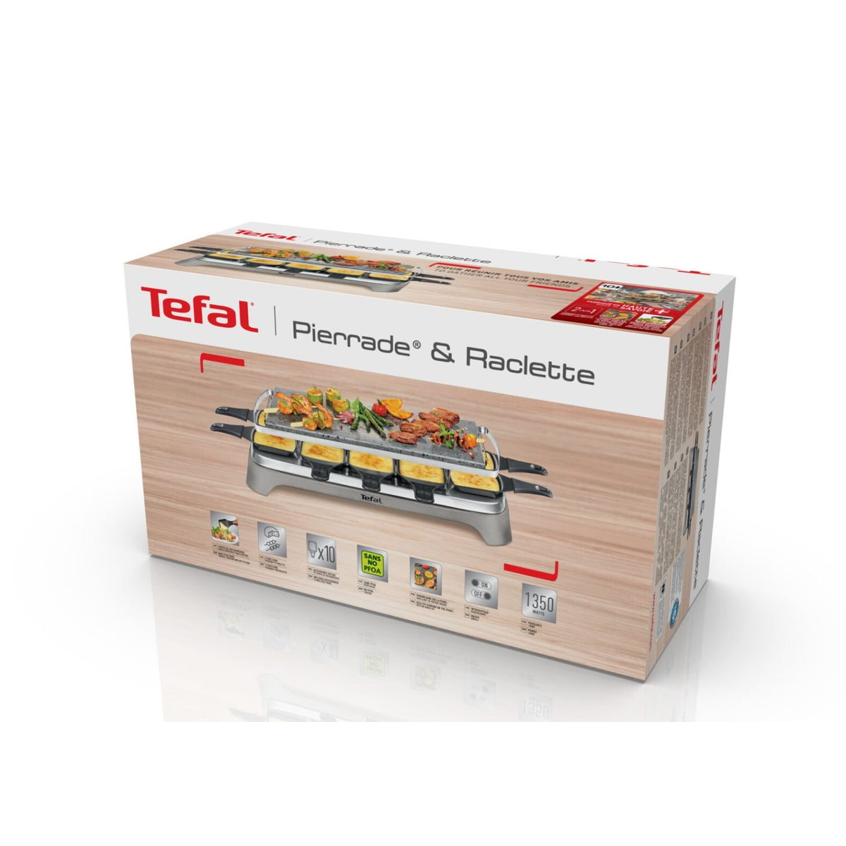 Tefal Appareil à raclette et Pierrade 10 personnes PR457B12
