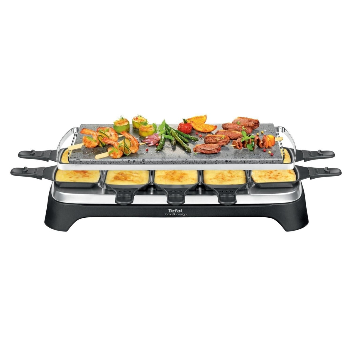 Tefal Appareil à raclette et Pierrade 10 personnes PR457B12