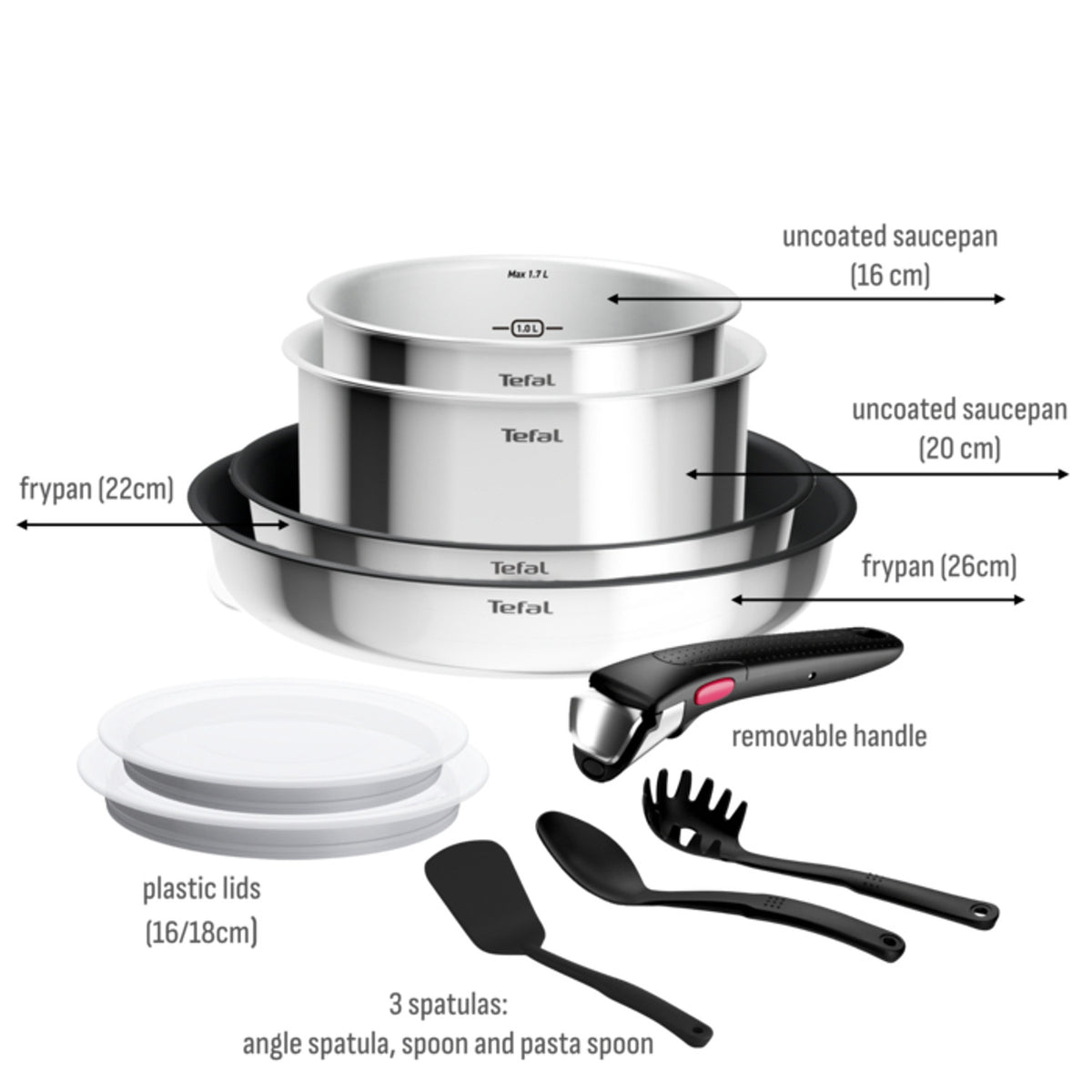 Tefal Batterie de Cuisine Ingenio Emotion 10 pièces