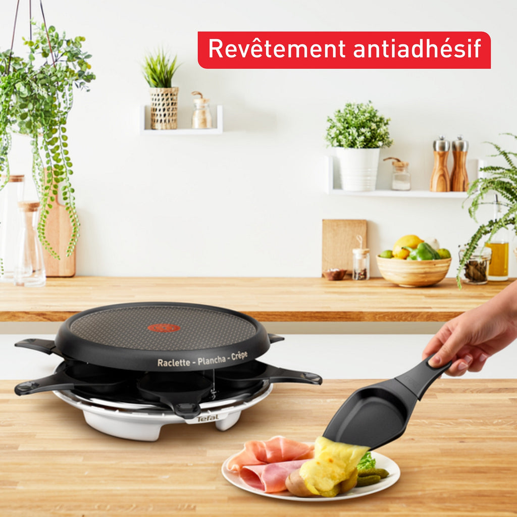 Tefal Appareil à raclette, plancha, crêpière 6 personnes RE151110