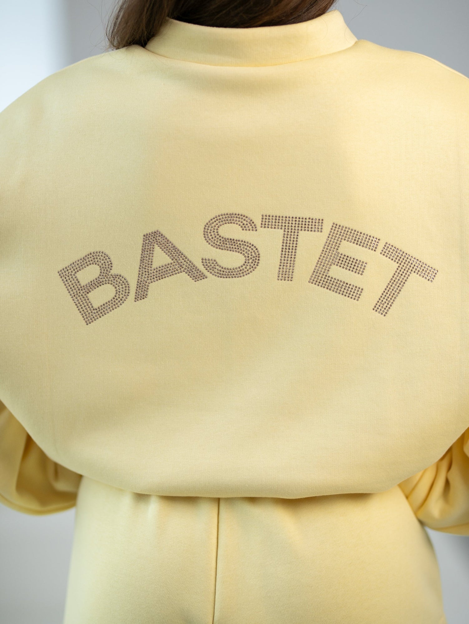 Veste bomber en molleton avec logo - col montant, boutons et doublure
