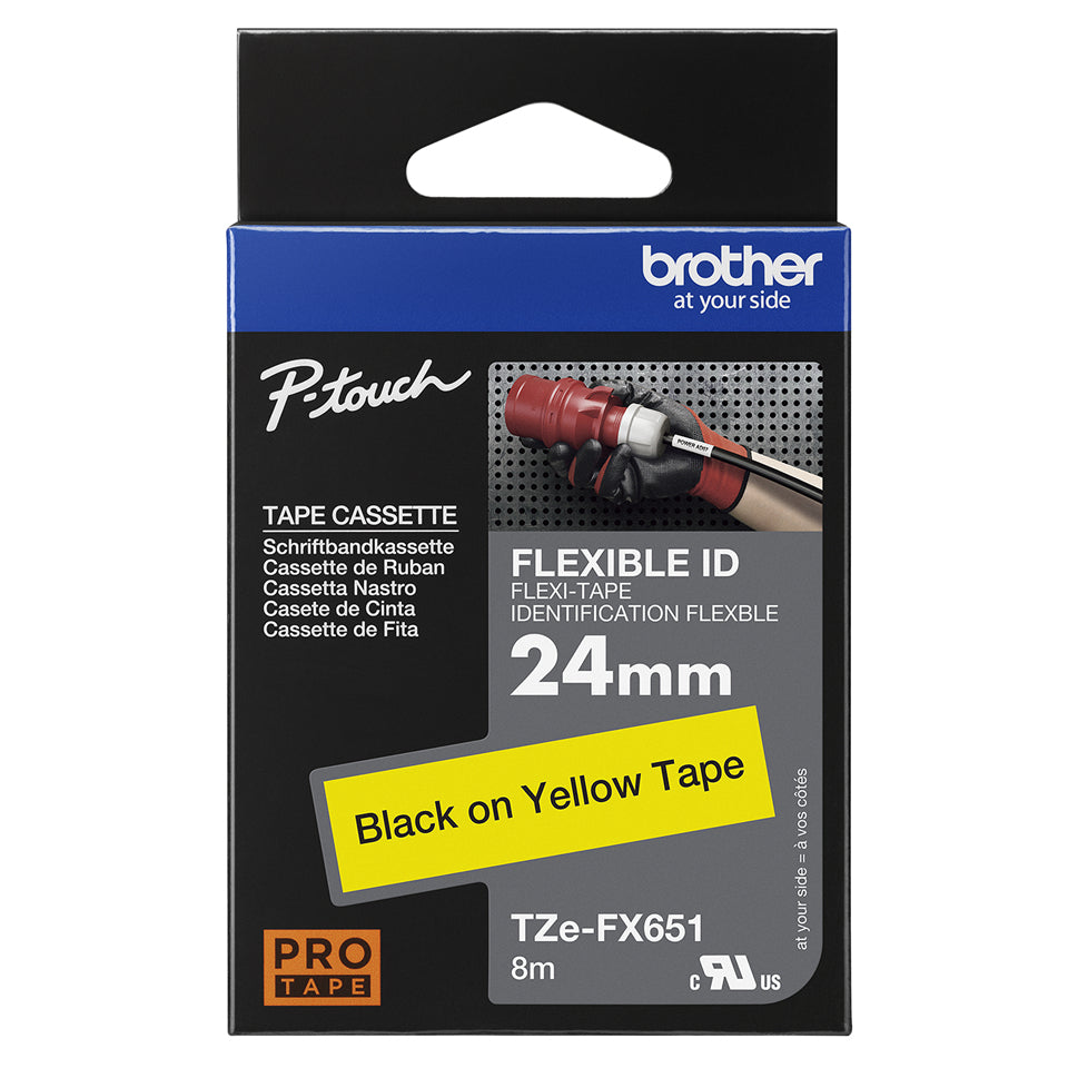 Brother TZE-FX651 ruban d'étiquette Noir sur jaune TZ