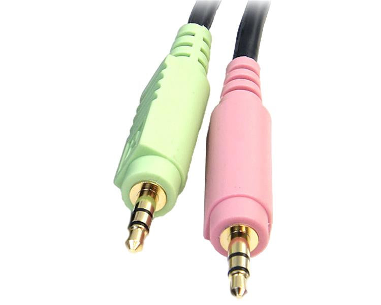 StarTech.com Câble de commutateur KVM DisplayPort USB 4 en 1 de 1,8 m avec audio et microphone