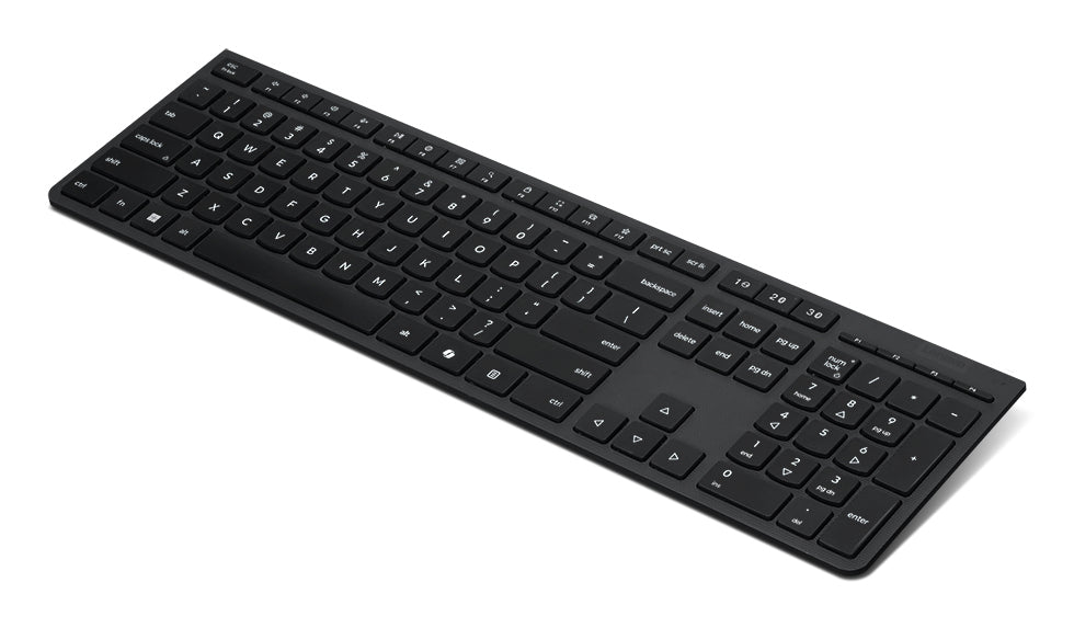 Lenovo Professional Wireless Rechargeable (Nordic) clavier maison/bureau RF sans fil + Bluetooth Nordique Noir