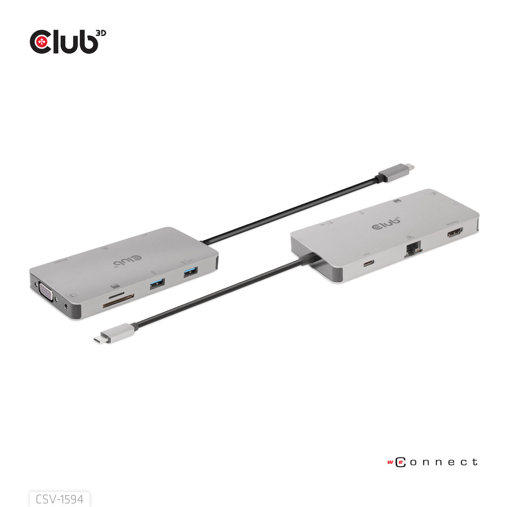 CLUB3D CSV-1594 Station d'accueil USB 3.2 Gen 1 Type-C, Noir et Gris