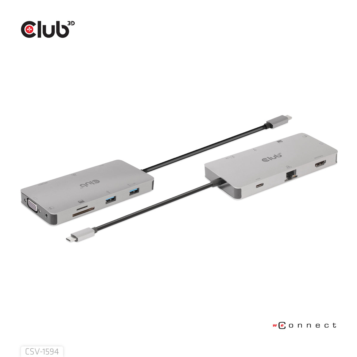 CLUB3D CSV-1594 Station d'accueil USB 3.2 Gen 1 Type-C, Noir et Gris