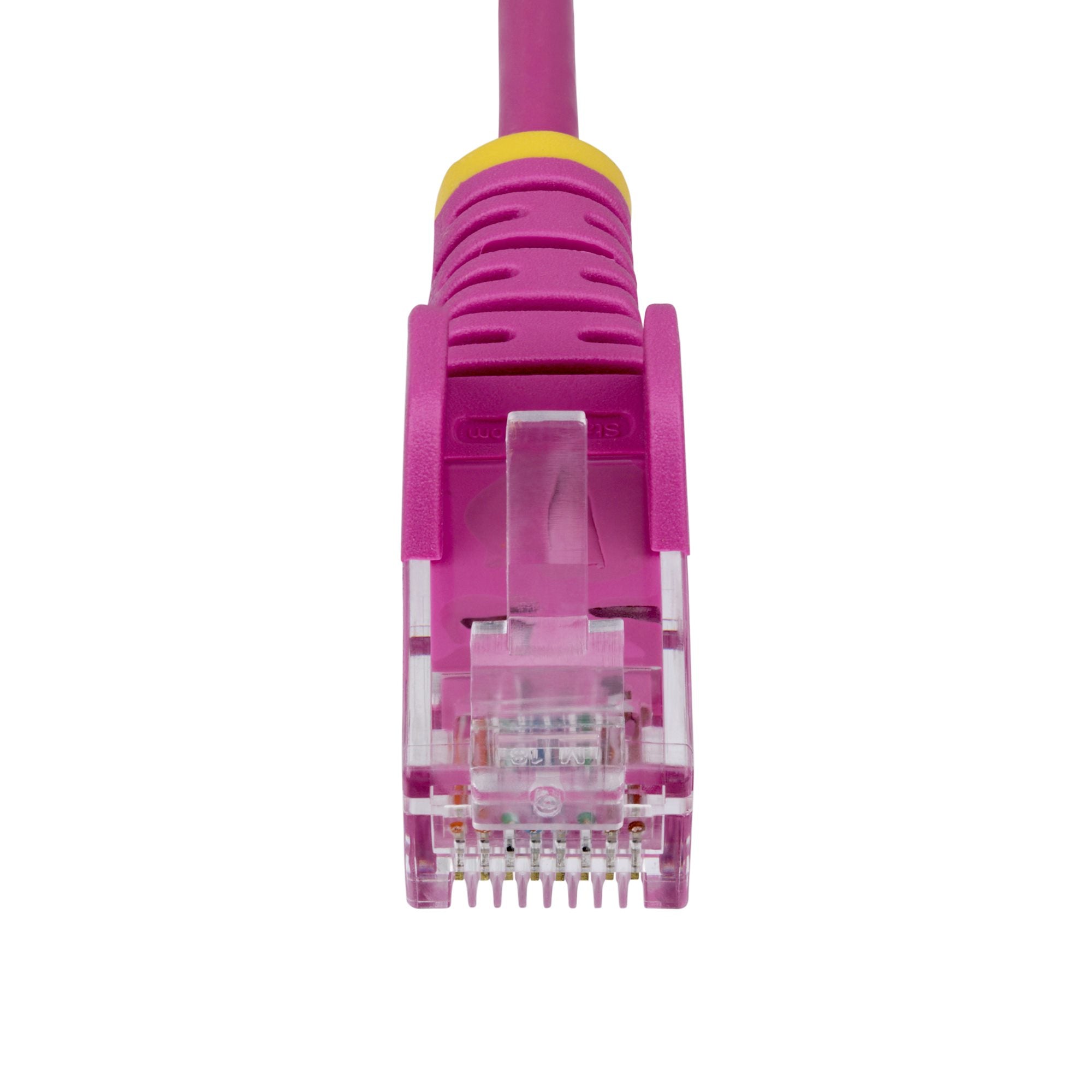 StarTech.com Câble Ethernet CAT6 Rose Fin de 2m, Sans Accroc, 100W PoE, UTP, LSZH, Fil de Cuivre Pur 28AWG, Cordon Patch Réseau RJ45 avec Serre-Câble, Contrôlé Fluke