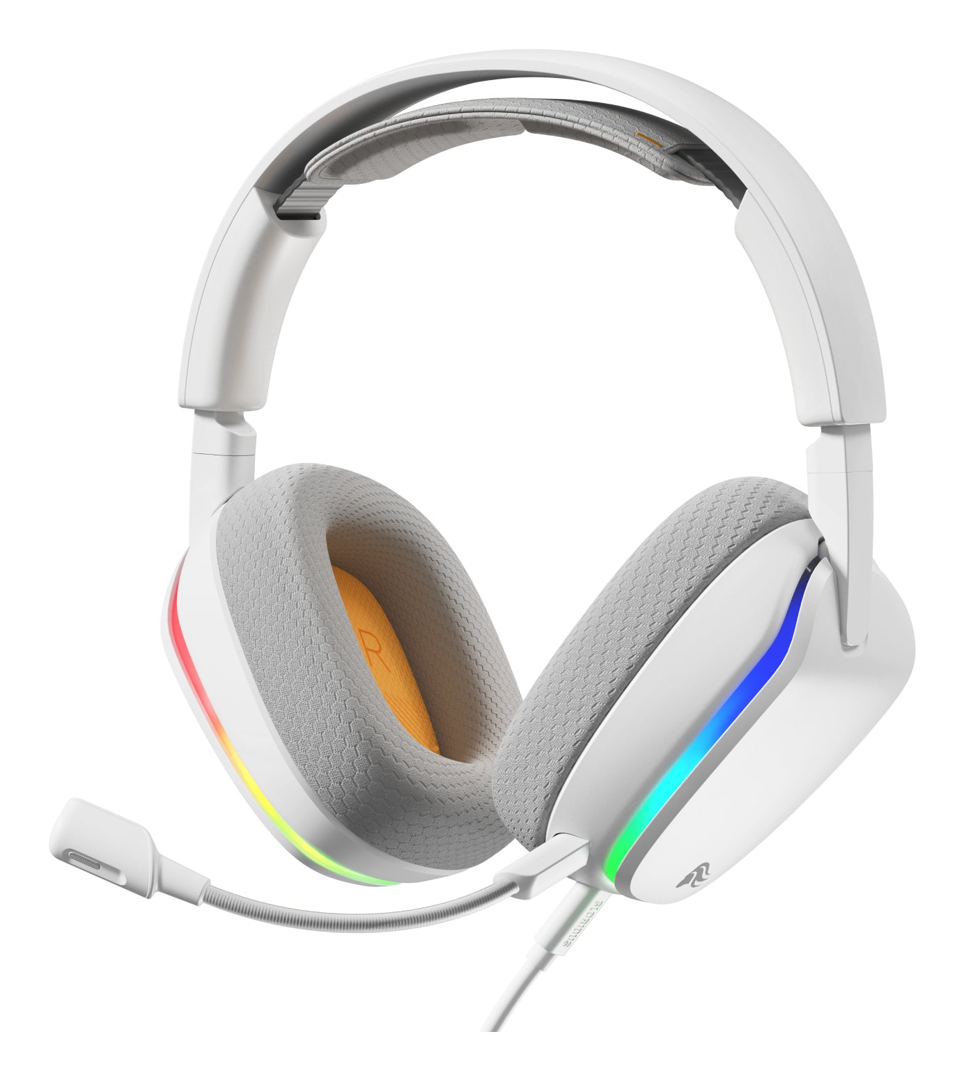 Glorious Gaming Glorious GHS Eternal RGB - Casque gaming stéréo RGB pour PC, PS5, PS4, Switch. Transducteurs inclinés sur mesures, micro détachable USB-C haute-clarté ajustable. Résistant, confort longue durée. Blanc